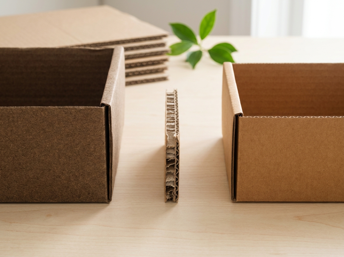 Vergleich konventioneller und materialoptimierter Gefahrgut-Wellpappverpackungen mit Recyclingfaser-Querschnitt