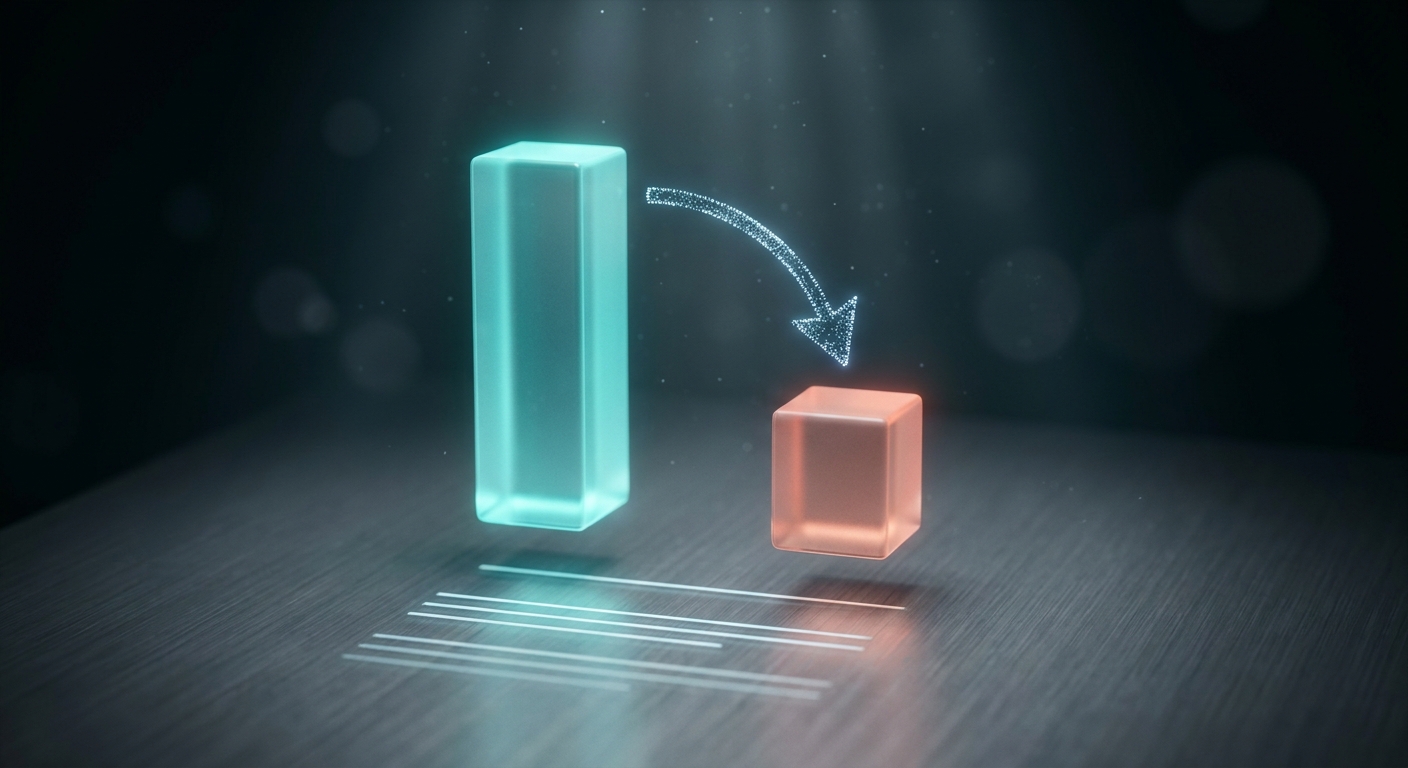 Datenvisualisierung mit zwei Balken zeigt den Rückgang der Klickrate durch KI-Übersichten