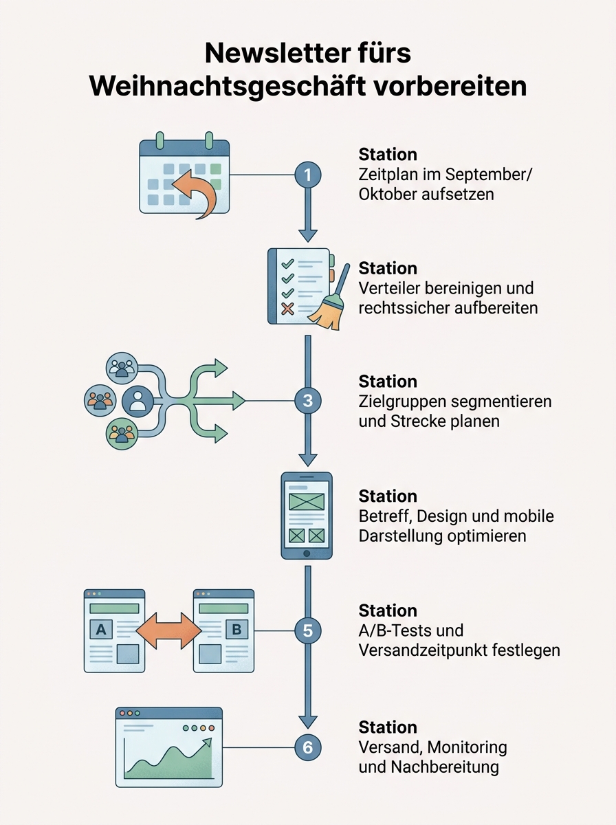 Ablaufdiagramm: E-Mail-Marketing im Herbst: So bereiten Sie Ihren Newsletter auf das Weihnachtsgeschäft vor