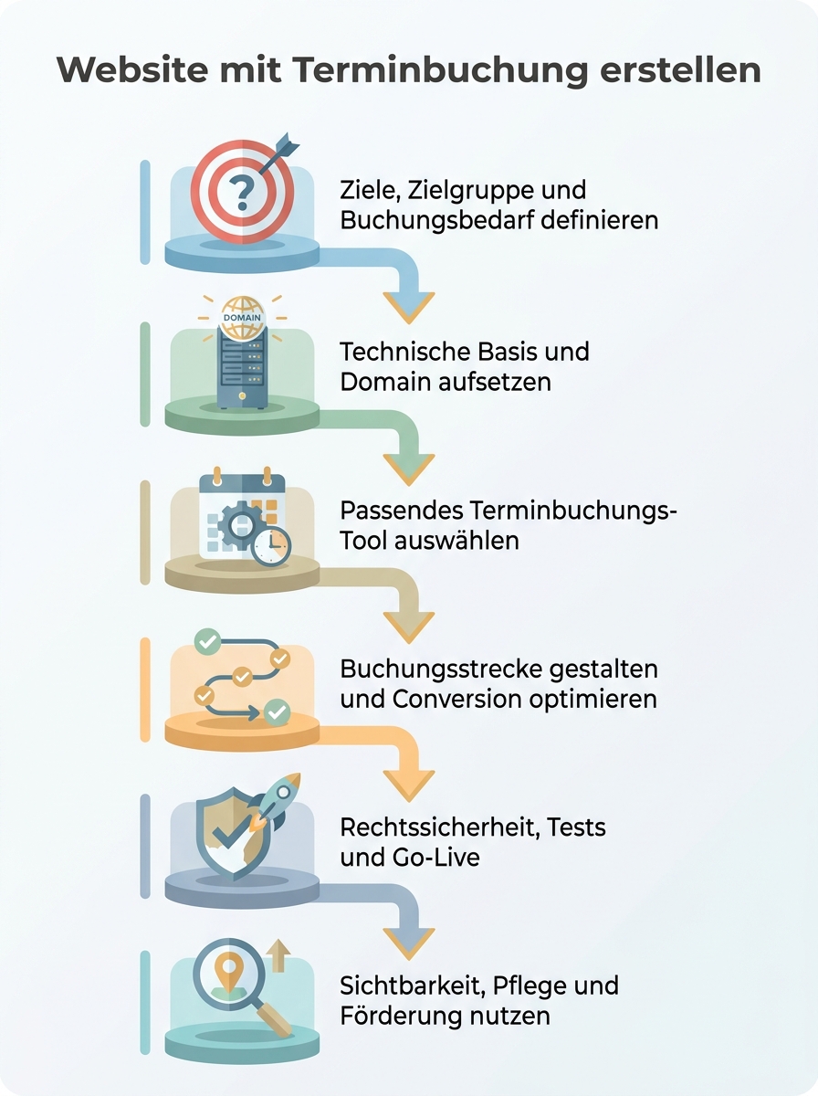 Ablaufdiagramm: Website mit Terminbuchung erstellen