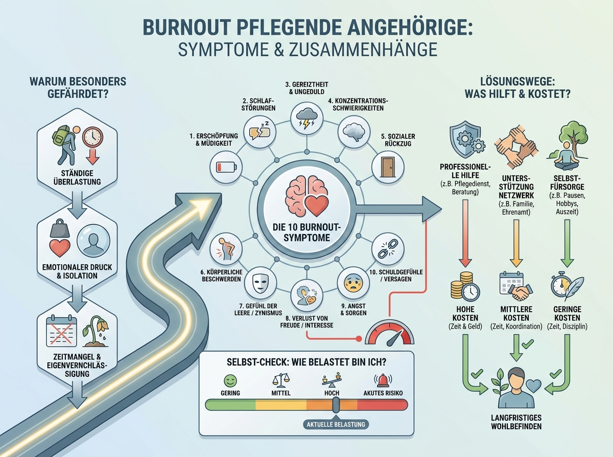 Schaubild: Burnout pflegende Angehörige Symptome