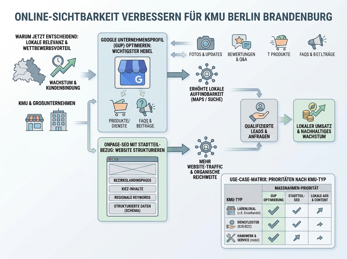 Schaubild: Online-Sichtbarkeit verbessern für KMU Berlin Brandenburg