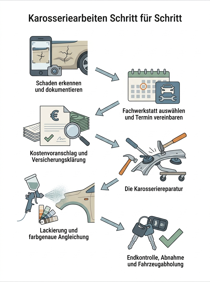 Ablaufdiagramm: Karosseriearbeiten