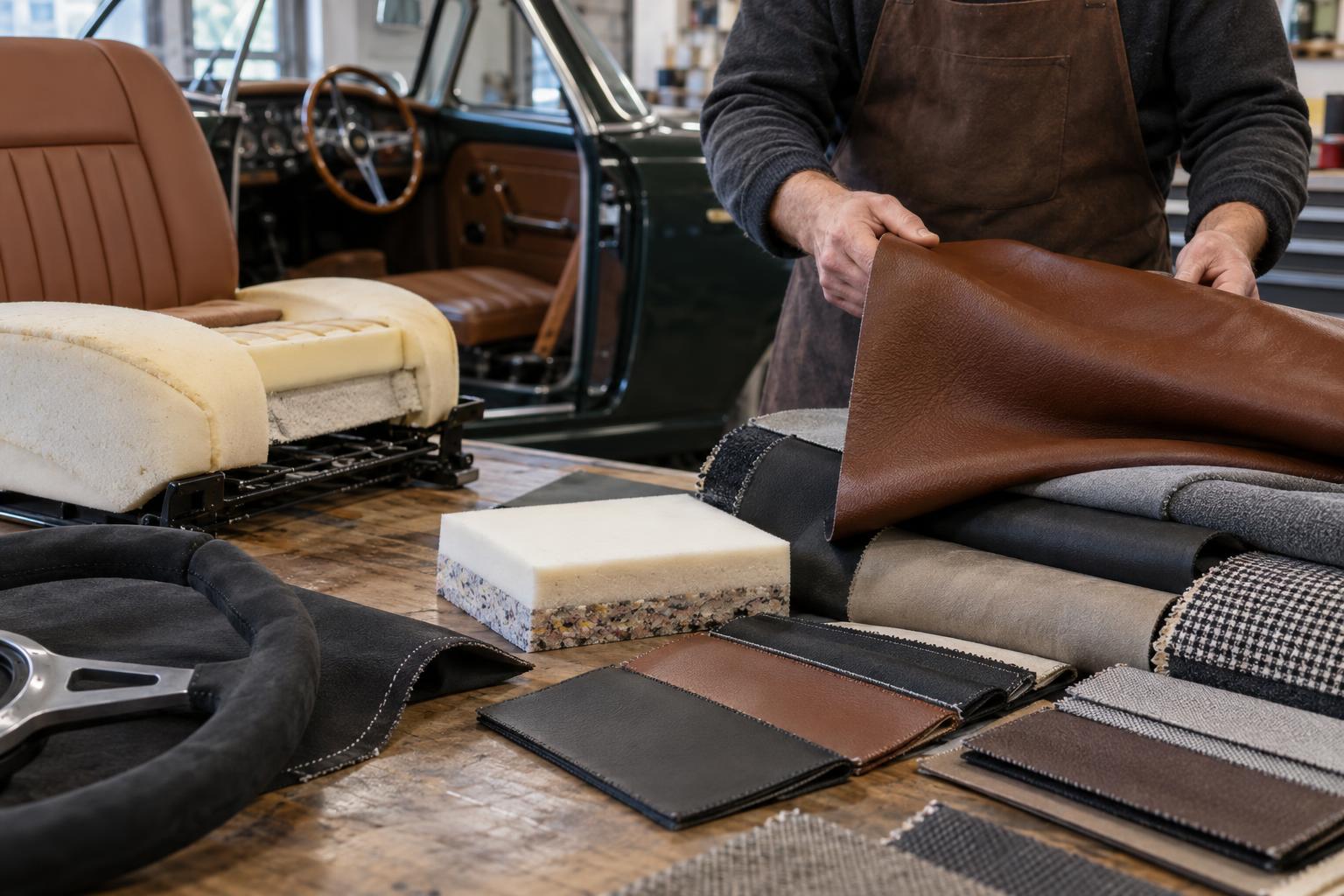Materialien im Überblick: Leder, Stoffe, Alcantara und Polsterschaum