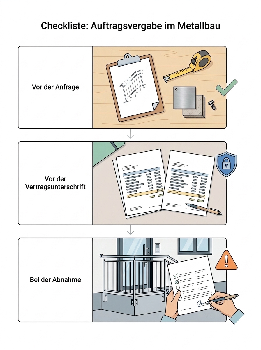 Checklisten-Visual: Fehler bei der Auftragsvergabe im Metallbau