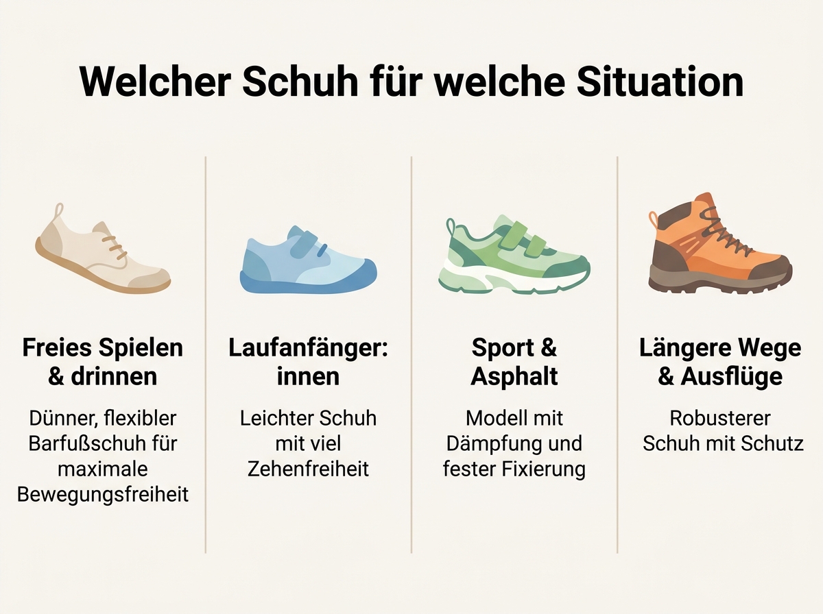 Vergleichsgrafik: Barfußschuhe für Kinder: Was sie können und für wen sie geeignet sind
