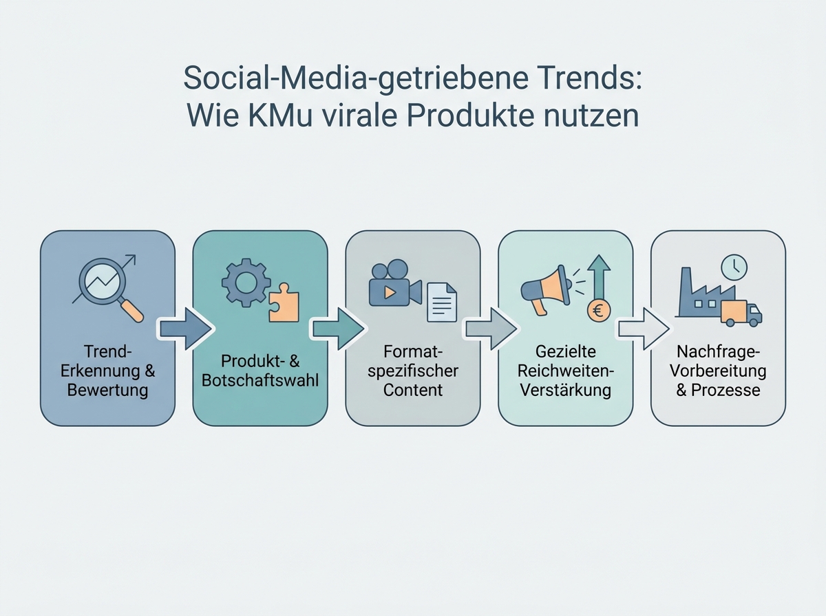 Ablaufdiagramm: Social-Media-getriebene Trends: Wie KMU virale Produkte nutzen