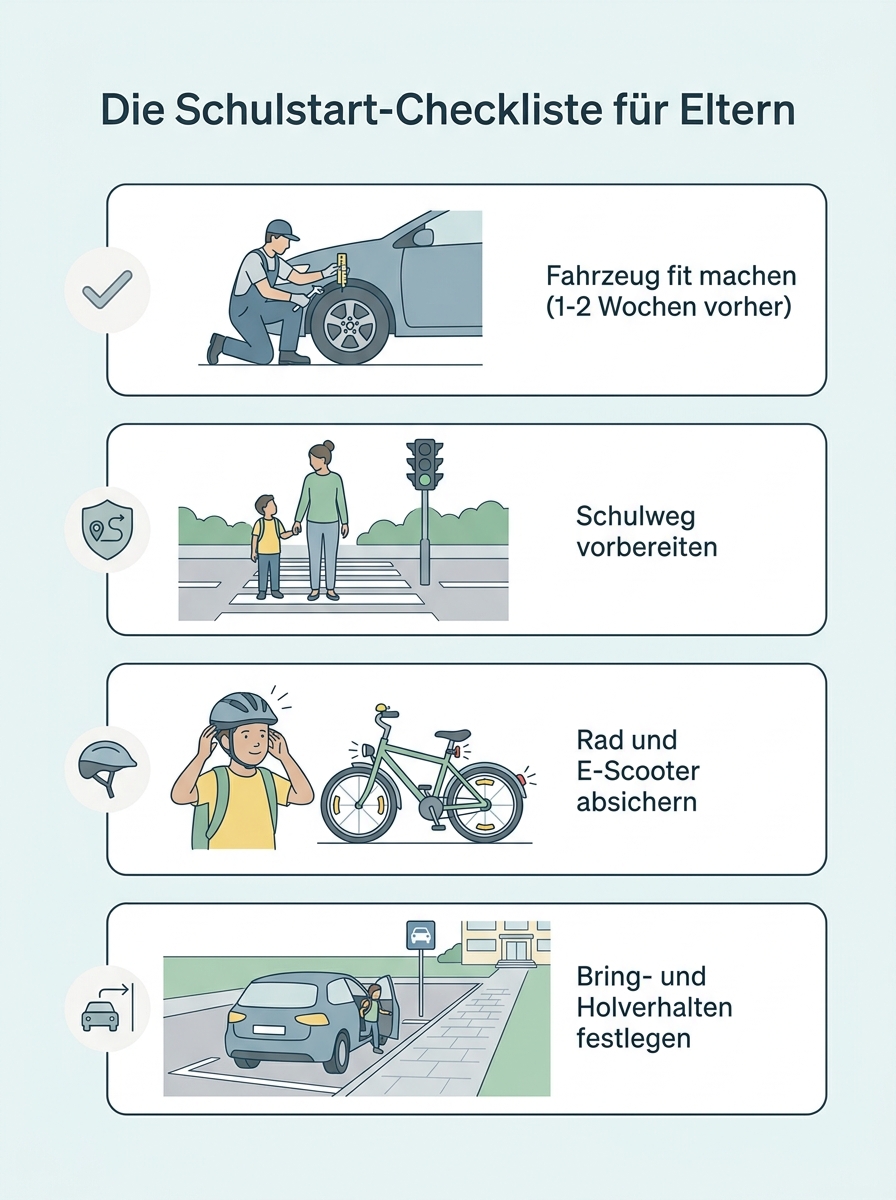 Checklisten-Visual: Schulstart Verkehrssicherheit